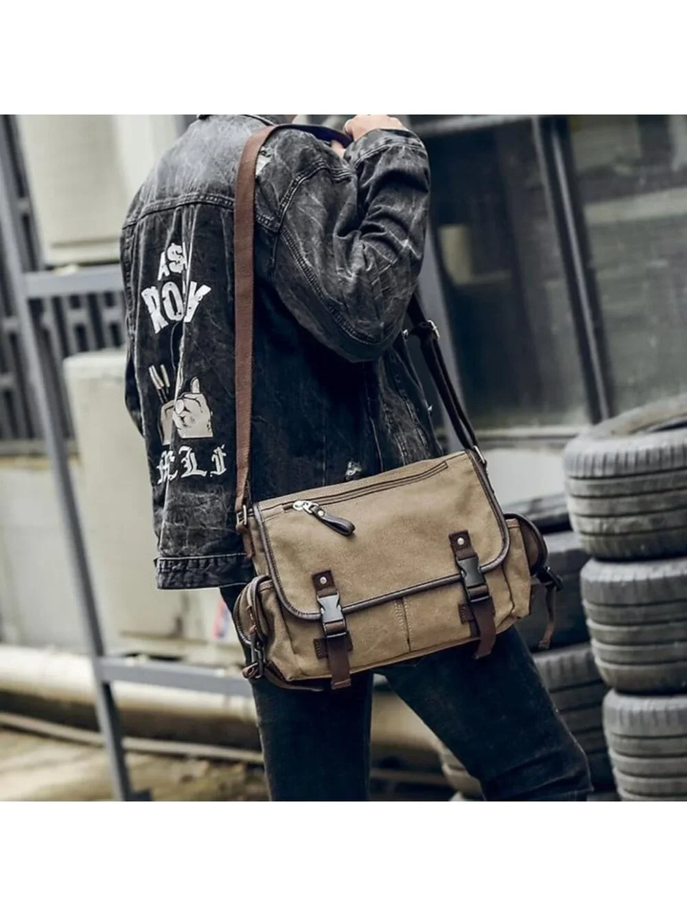 Vintage Canvas Messenger Bag for 13-17